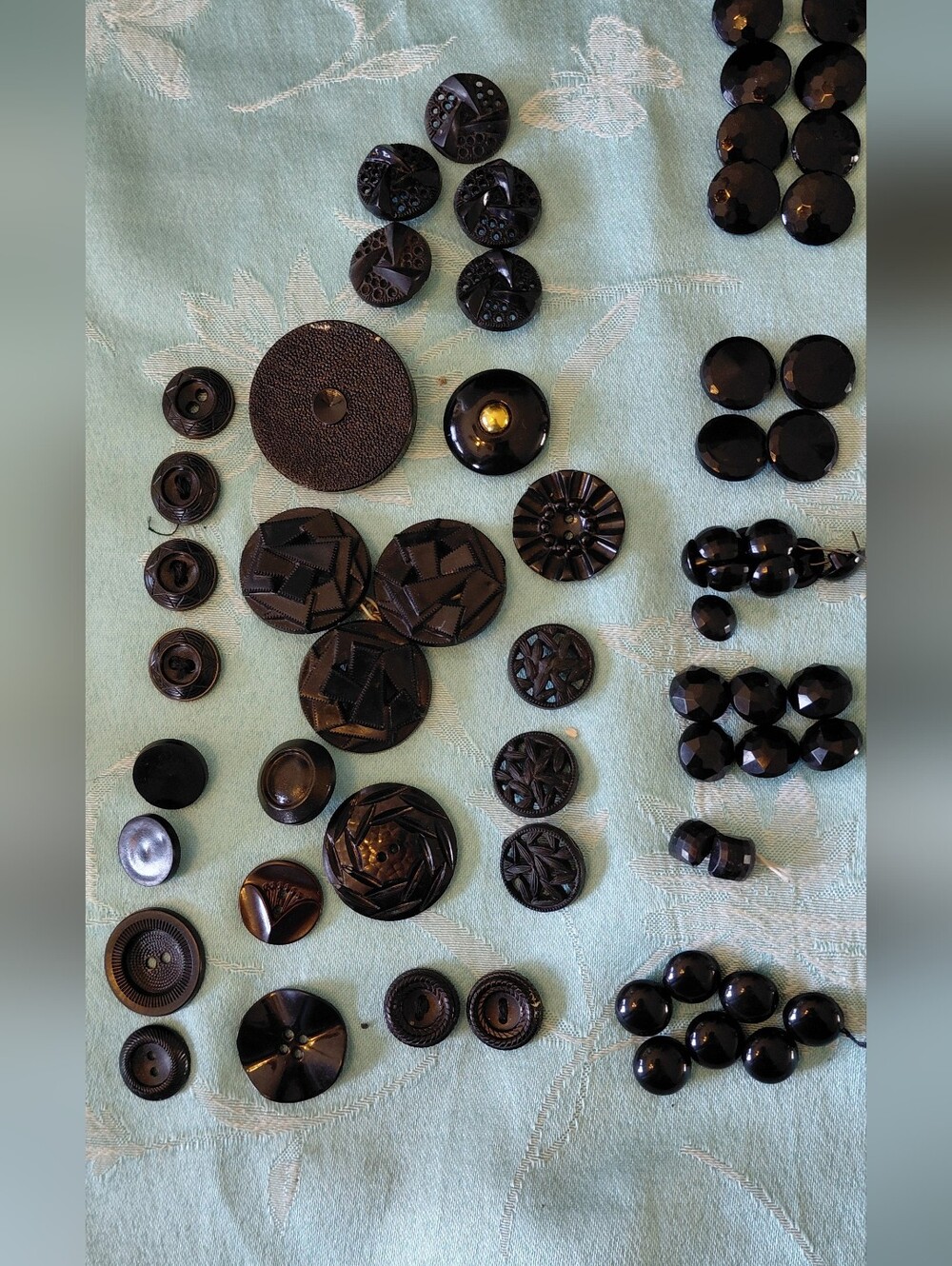 Vintage Bundle Of Black Buttons Lot - Mixed Styles